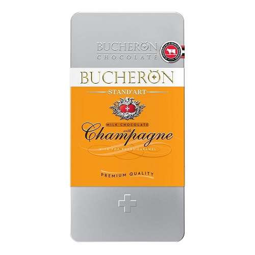 Bucheron шоколад молочный со вкусом просекко и взрывной карамелью, 70 гр